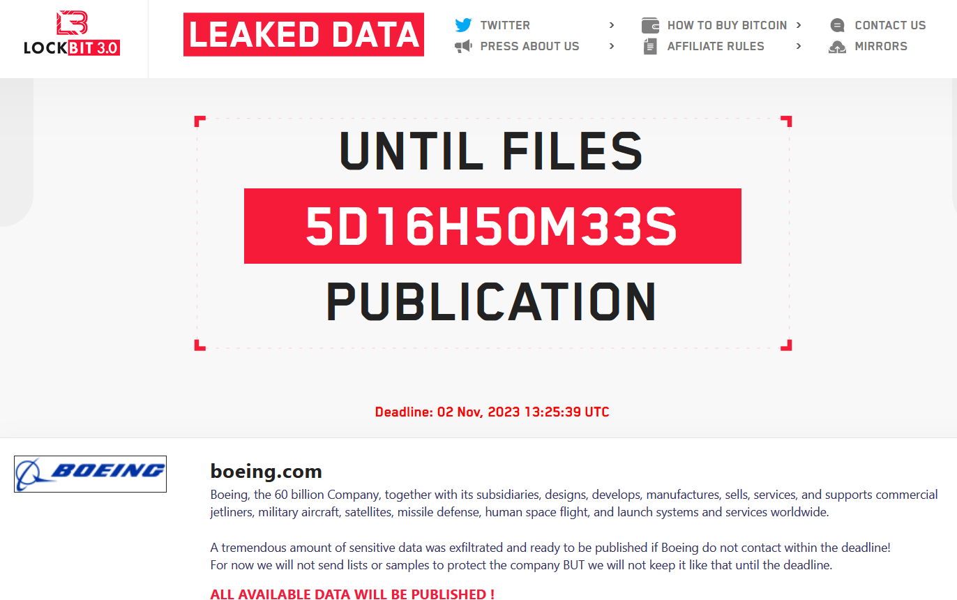 lockbit-ransomware-gang-claims-to-have-stolen-data-from-boeing