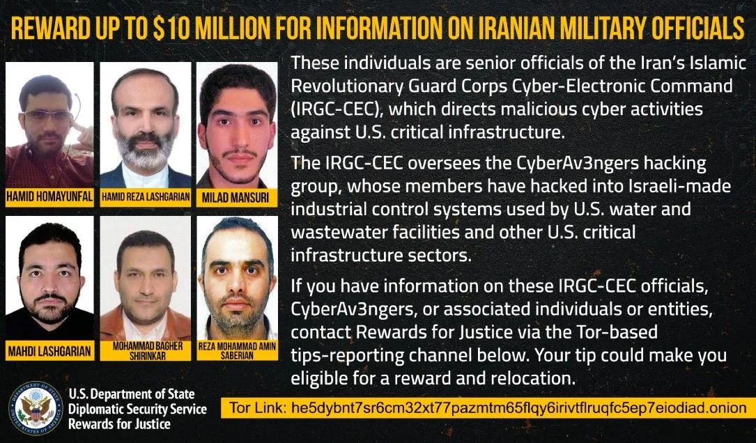 us-offers-$10-million-for-information-on-iranian-hackers-behind-cyberav3ngers-water-utility-attacks